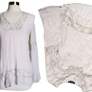 Living Doll Bell Sleeve Top W Lace Detail
